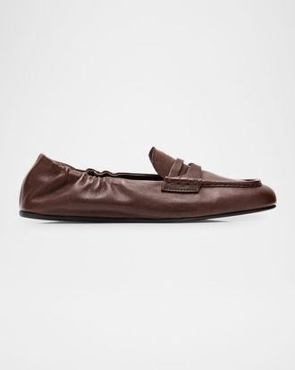 Miu Miu Aviator Leather Penny Loafers