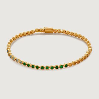 Monica Vinader Gold Gemstone Essential Tennis Bracelet Mix