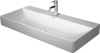 Duravit Lavabo Duravit Durasquare, Lavamanos Para Muebles 100x47cm, 2 Orificios Para Grifo, Sin Rebosadero, Con Banco Para Grifo, Color: Blanco Con Wonderglis