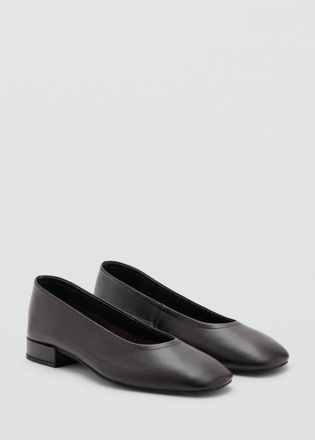 Mango Scarpe basse pelle cioccolato - Donna - 35 - MANGO