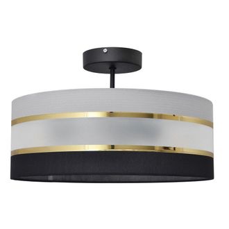 Netlighting Helen Cylindrical Ceiling Light Black Gold Grey 40cm