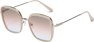 Generic UV400 Metal Square Large Frame Sunglasses Men And Women Party Photo Shooting Commuter Sun Glasses(Brown)