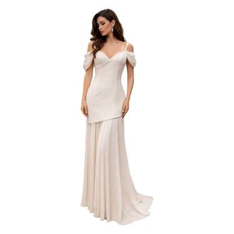 Aniye By abiti Poliestere - Dames - Avondkleed - Beige - M - Polyester - Kleedjes