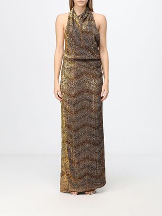 Missoni Abito da sera lungo con paillettes a zig zag e scollo allamericana