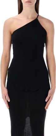 Rick Owens Black One Shoulder Midi Dress