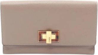Fendi Pre-owned Long wallet (bi-fold) - Dames - Vintage Accessoires - Beige - ONE Size - Leer - Vintage