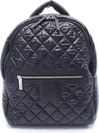 Chanel Black Nylon Leather Backpack (Pre-Owned)