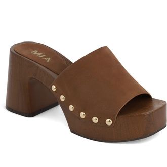 Mia Emmerie Slide Sandal in Cognac at Nordstrom Rack, Size 6.5
