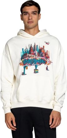 Sprayground Sprayground, Hoodies & sweatvesten, Heren, Wit, XS, City Skyline Comfy Hoodie Ivo