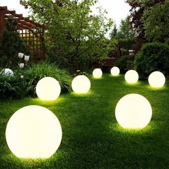 ETC Shop Sfera luminosa solare da giardino led decorazione da giardino sfera solare per esterni 20 cm Sfera luminosa solare, durata della luce circa 6-8 ore