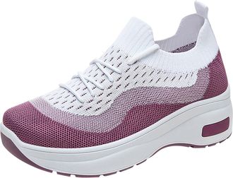 Generic Ladies Running Shoes Lightweight Running Trainers Womens Breathable Woven Go Walking Shoes Casual Plantar Fasciitis Sneakers Sneakers Women Size 6 (Pu