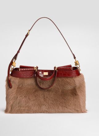 Dolce & Gabbana My Sicily Shearling And Alligator Handbag - Woman Handbags Multicolor Onesize