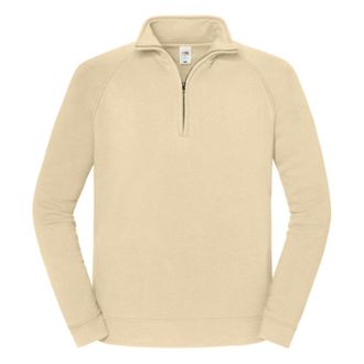 Fruit Of The Loom Fruit of the Loom Heren Iconic Premium Halve Rits Sweatshirt (Woestijnzand)