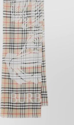 Burberry check pattern scarf fringed edges design