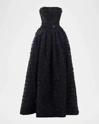 Zhivago Doll Sequined A-Line Gown
