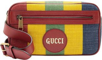 Gucci Blue Striped Canvas & Leather Baiadera Striped Belt Bag (Authentic Pre- Loved)