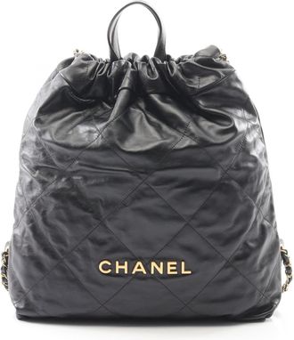 Chanel Black Leather Backpack (Pre-Owned)