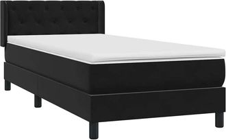 vidaXL Cama Box Spring Con Colch&oacute;n Cuero Sint&eacute;tico Negro 80x220 Cm Vidaxl