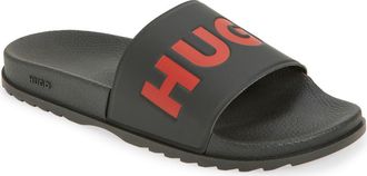 BOSS Logo Slide Sandal in Black at Nordstrom Rack, Size 13Us / 12Uk