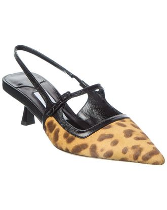 Jimmy Choo London 45 Haircalf & Leather Slingback Pump