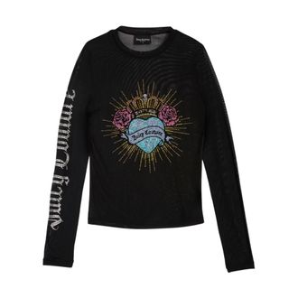 Juicy Couture Sacred Virgo Long Sleeve Top - Dames - Longsleeves - Zwart - XS - Tops