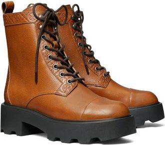 Tory Burch T Monogram Lug Sole Bootie in Toasted Caramel at Nordstrom, Size 6.5