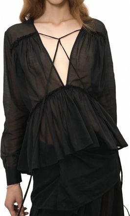 Paris Georgia Silk Voile Top In Black
