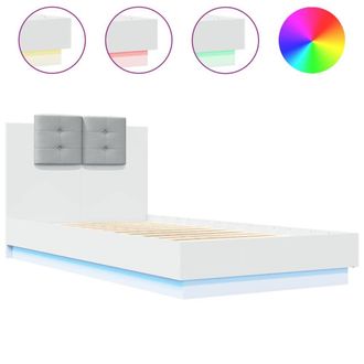 Berkfield Home Bed Frame with LED without Mattress White 90x190 cm Single