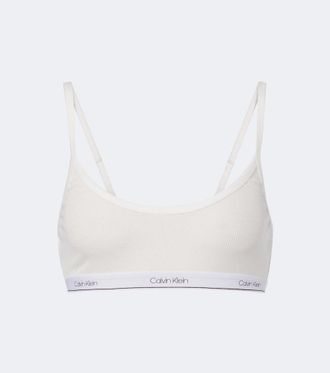 Calvin Klein Sienna ribbed-knit cotton-blend bralette