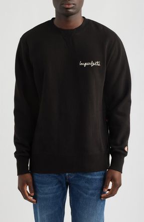 Imperfects Signature Crew Midway Fleece Sweatshirt in Obsidian at Nordstrom, Size Xx-Large