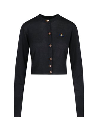 Vivienne Westwood Logo Crop Cardigan - Black