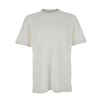 Eleventy T-Shirts, male, White, XL, Layered Collar T-Shirt