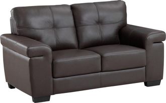 Vente-Unique Sof&aacute; 2 plazas de piel HAZEL - Marr&oacute;n