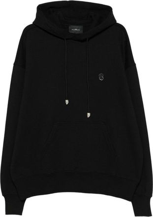 John Richmond Skull-Embroidered Black Hoodie
