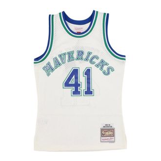 Mitchell & Ness Sportswear, male, White, Size: S Basketball Tank Top Dirk Nowitzki 1998