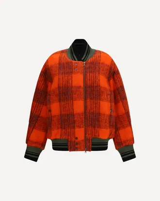Dries Van Noten Bomber oversized in misto mohair con zip laterale Woman S