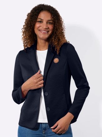 Casual Looks Jerseyblazer CASUAL LOOKS Jersey-Blazer, Damen, Gr. 36, marine, 97% Polyester, 3% Elasthan, Blazer Jerseyblazer
