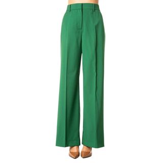 Max Mara Visivo Palazzo Broek - Dames - Broeken - Groen - Maat: L Wol