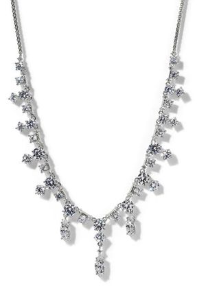Nadri Everleigh Cubic Zirconia Frontal Necklace in Rhodium at Nordstrom