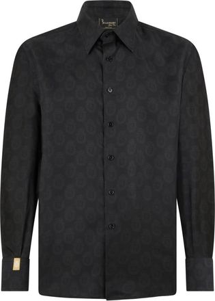 Billionaire Boys Club Silk Gold Cut Shirt All-Over Crest - Heren - Casual Overhemden - Zwart - 3XL - Overhemden