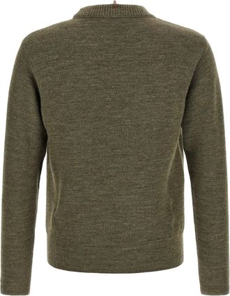 Moncler Virgin Wool Crew Neck Sweater - Green