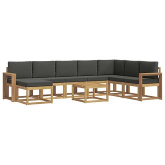 vidaXL Conjunto De Sof&aacute;s De Exterior 9 Pcs Blanco Y Antracita Vidaxl