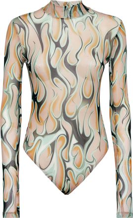 Philipp Plein Tulle Body Ls Flame