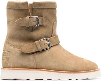 Kenzo cozy Laars met gespdetail - Dames - Winterlaarzen - Bruin - 39 EU - Leer - Schoenen