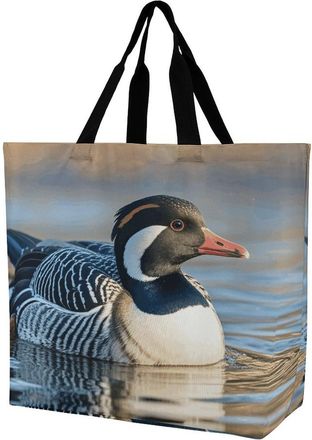 Generic Loon Nature Birds Women Handbag Foldable Shopping Bag Durable Handbags For Picnic Ladies Casual