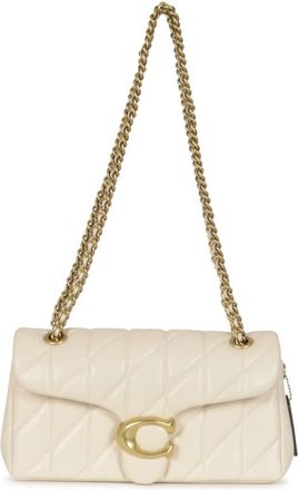 Coach Gewatteerde Tabby Schoudertas met Ketting - Dames - Schoudertassen - Beige - ONE Size - Leer - Tassen