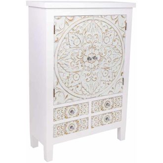 Wanderlust Deco Armario De Madera 4 Cajones Y 2 Puertas 68x27,5x101h Cm