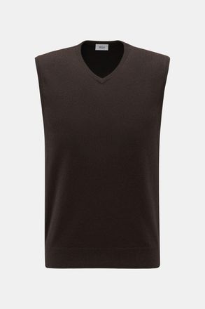 Braun Hamburg Men - Cashmere sweater vest dark brown