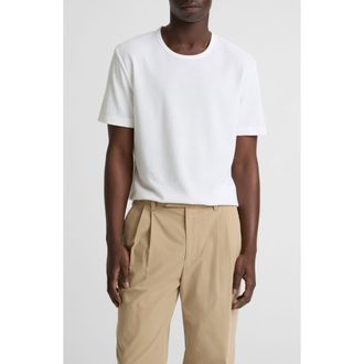 Vince Pima Cotton Piqu&eacute; T-Shirt in Optic White at Nordstrom, Size X-Large