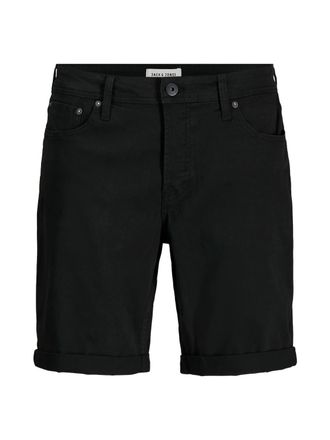 Jack & Jones Plus Size Shorts JPSTRICK ORIGINAL SHORT PLS, Herren, Gr. 44 (5XL), N-Gr, schwarz, Web, Obermaterial: 98% Baumwolle, 2% Elasthan, JACK & JONES PLUSSIZE, unifarb